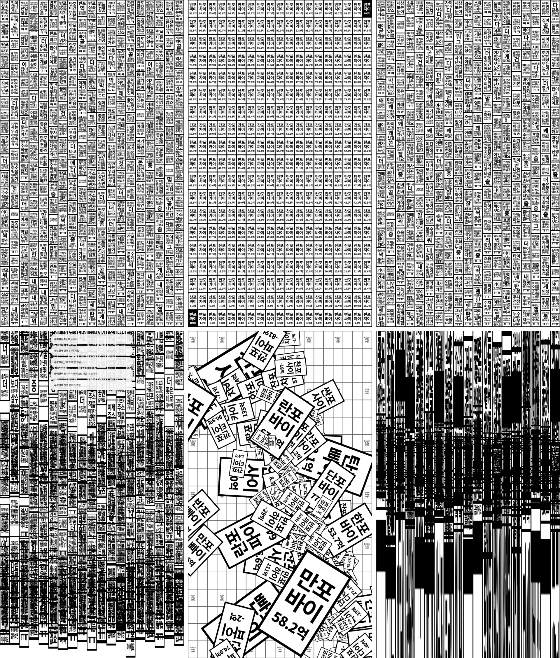 Banpo-Xism: the three vertical TVs before and after audience interaction. Artwork by Jeanyoon Choi.